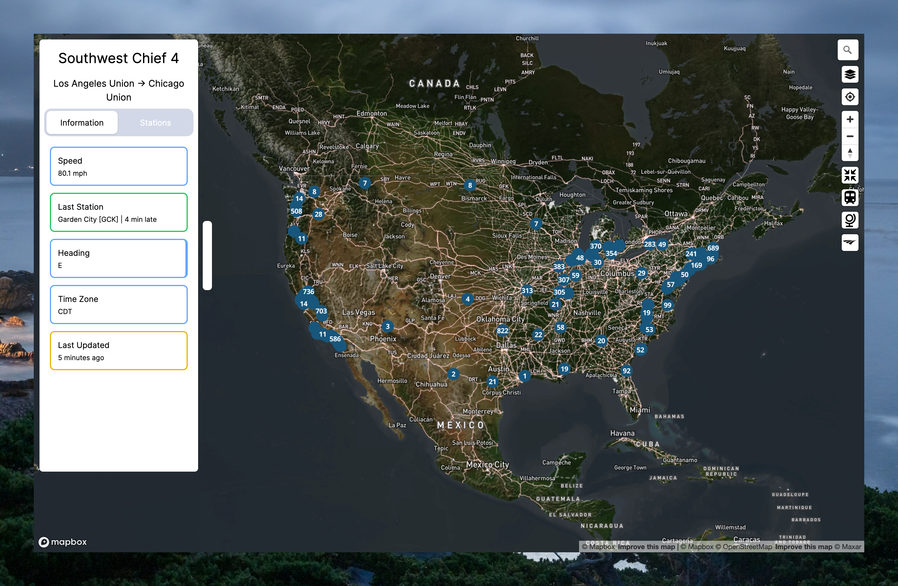 A screenshot of The Rail Map v2